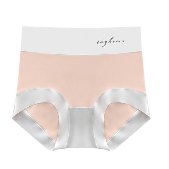 Женские трусики бесшовные с высокой талией из тонкого шелка, высокая эластичность, хорошая воздухопроницаемость, твердые