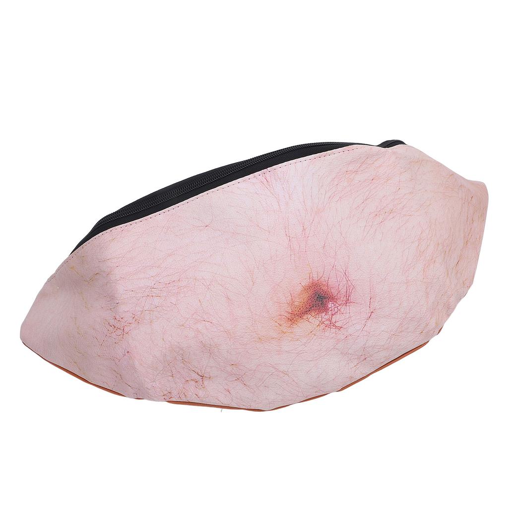3D Dad Beer Belly Fanny Pack Large Capacity Realistic Zipper PU Dad Waist Pocket Funny Bag