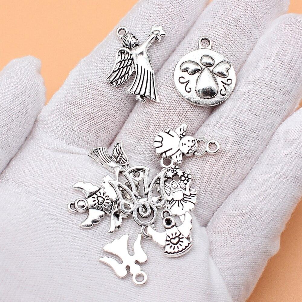 10 шт./компл. подвески в виде ангела, принадлежности для изготовления ювелирных изделий, подвеска для сотового телефона, персонализированная