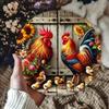 Винтажный петух, жестяное металлическое настенное искусство, декор в стиле фермерского дома, знак с подсолнухом