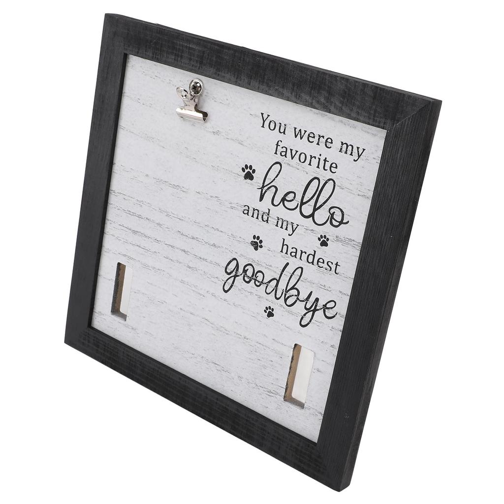Pet Memorial Picture Frame Wooden Stable Display Dog Cat Collar Keepsake Frame for Tabletop Desk