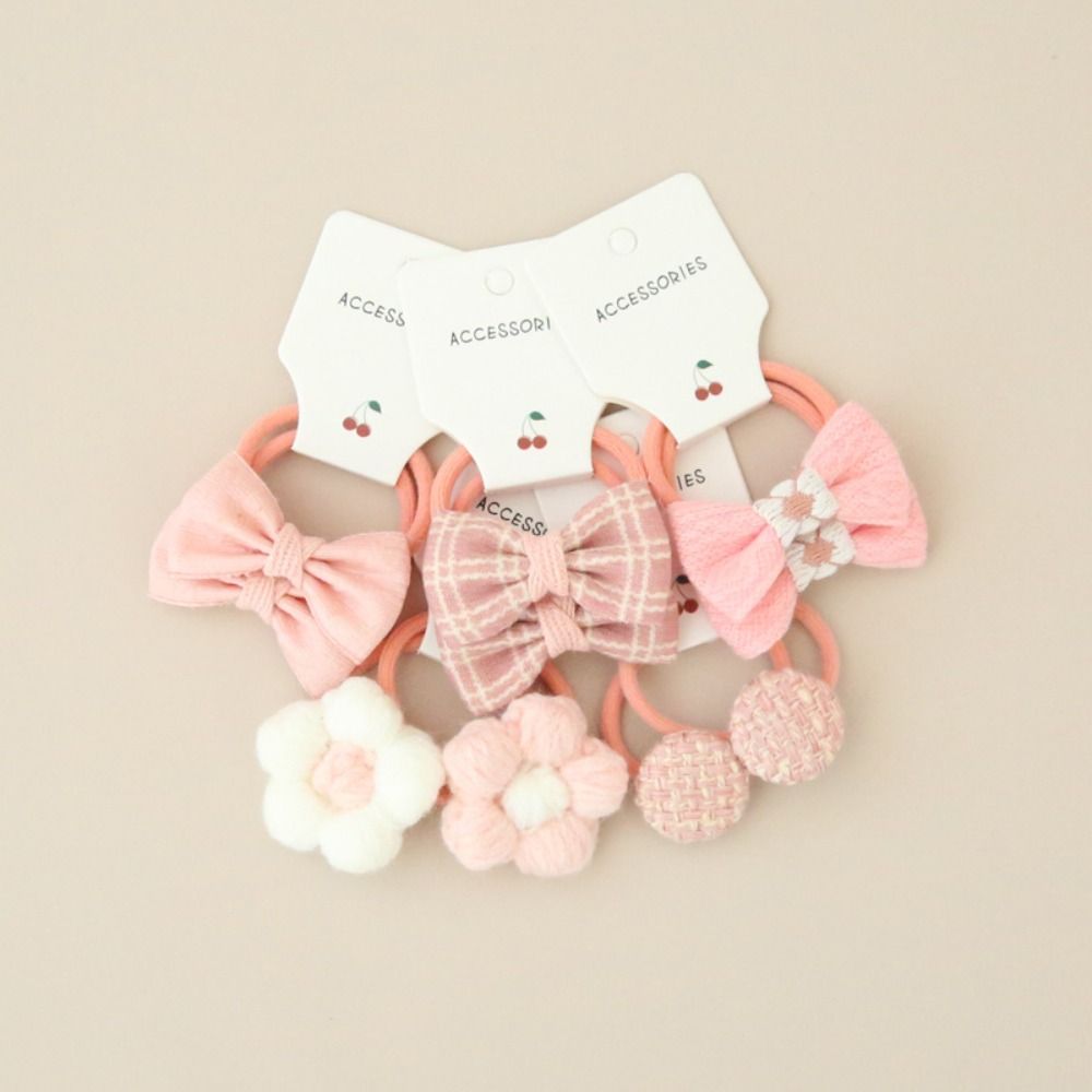 10Pcs Cute Elastic Rubber Band Kids Girls Hair Rope Luxury Hair Ties Bowknot