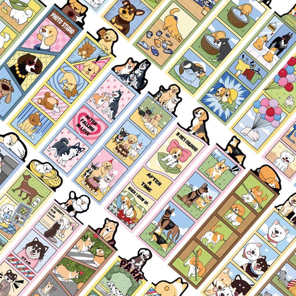 30 Cartoon Dog World Bookmarks Simple Hand Account Creative Materials Ins Reading Paper Bookmarks Can Be DIY
