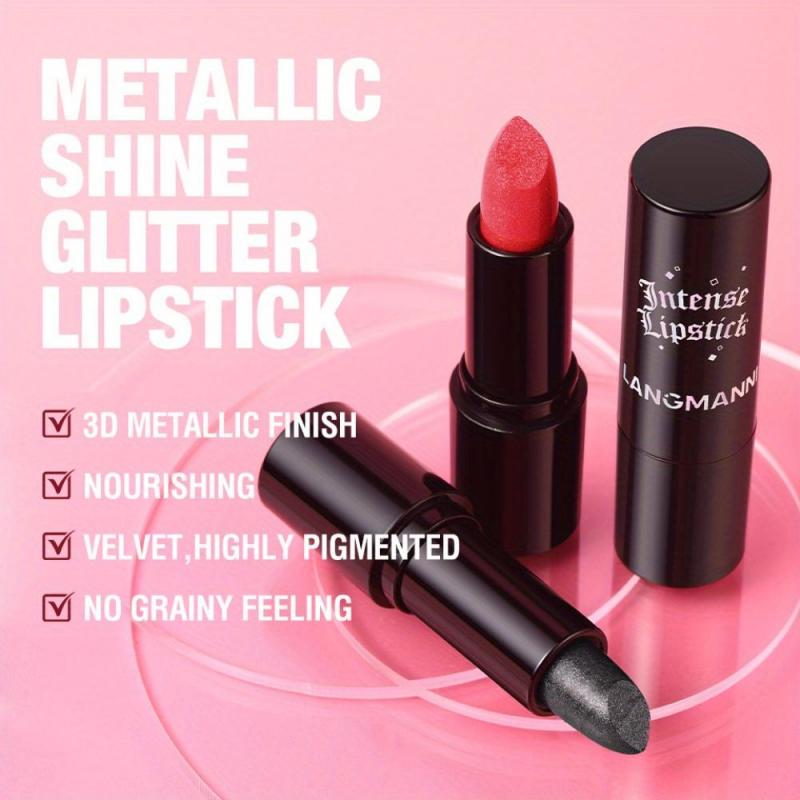 Fine Shimmering Pearlescent Lipstick Velvet Highly Pigmented Dazzling Lipstick Non-stick Cups Easy To Color Lip&Cheek Dual-use