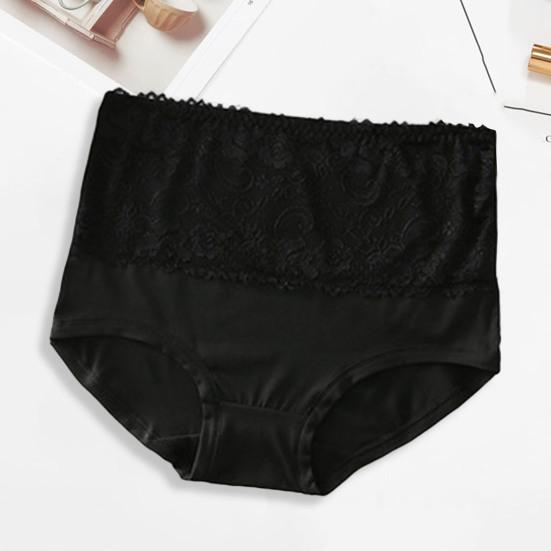 Crochet Flower Lace Stitching Hip Lifting Women Briefs High Waist Control