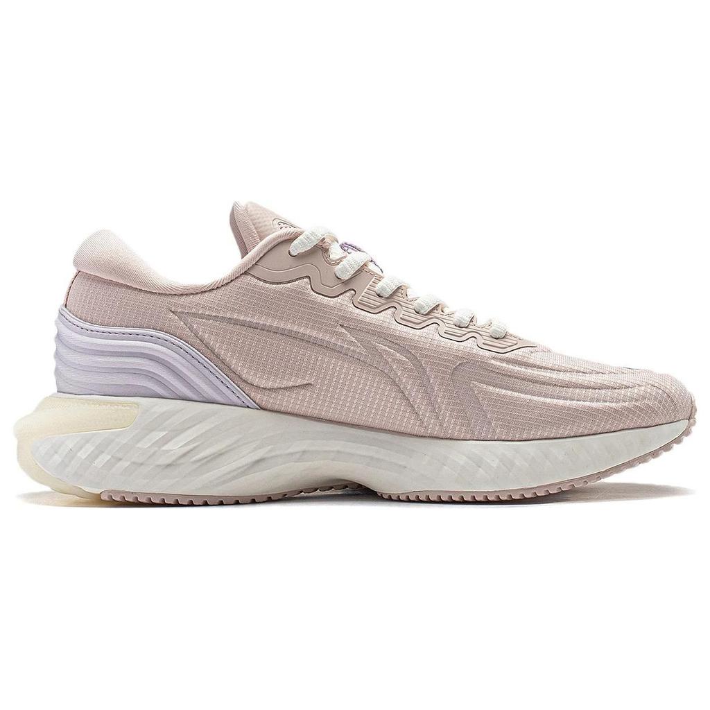 Li Ning Protective Cloud Comfortable Shock Absorption Low Top Running Shoes Women Running Shoes Pink Purple ARST058-4