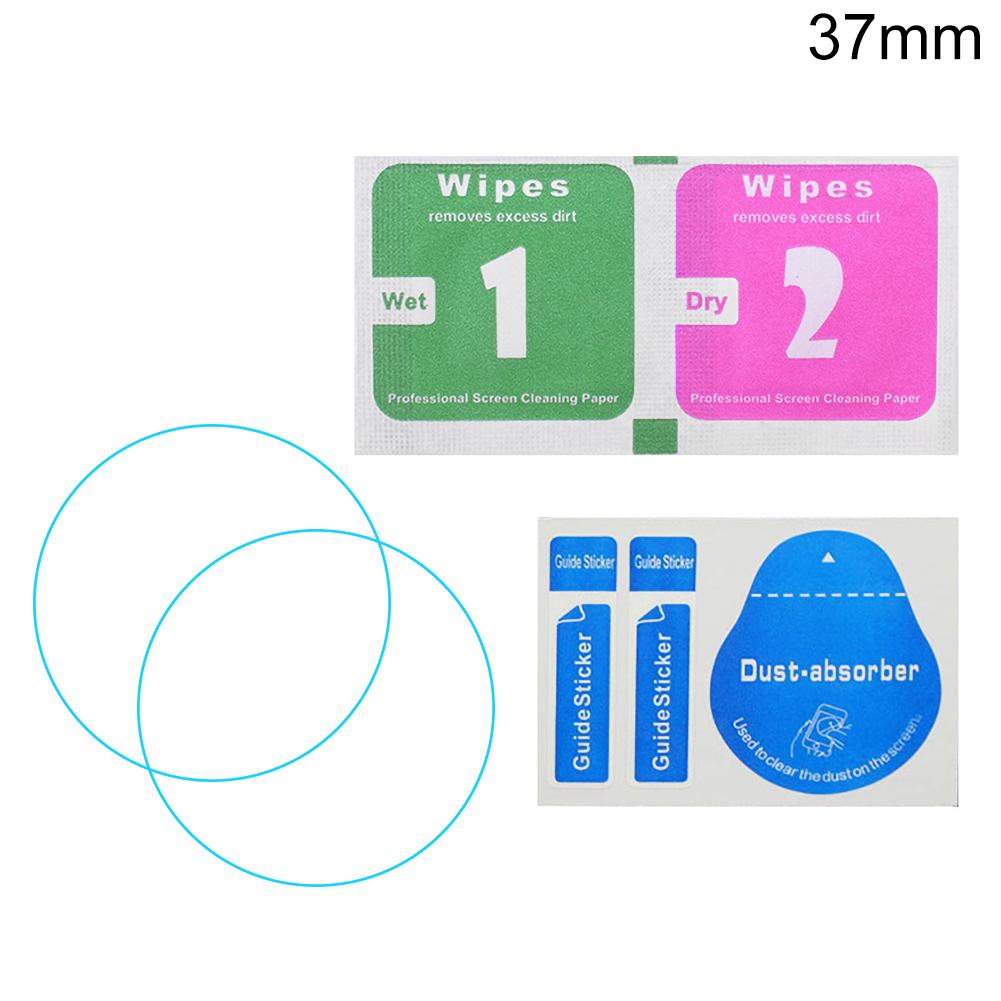 N.H 2Pcs Закаленное стекло Круглый циферблат 34-43 мм Защитная пленка для экрана часов