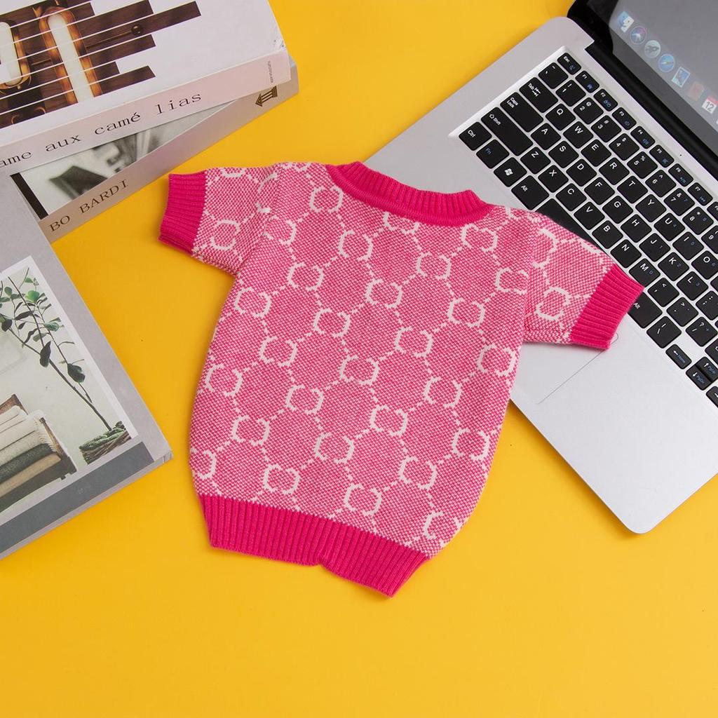 New Designer Tide Brand Pet Sweater Autumn/winter Knitted Cardigan Puppy Clothes Dog Costume Bago Teddy Dog Clothing