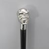91.44 Cm Walking Stick with Skull, Wooden Walking Cane, Human Head Handle