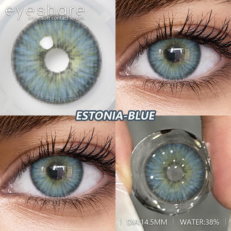 Eyeshare Fashion Colored Contact Lenses for Eyes 1pair Blue Eye Lenses Gray Contacts Cosmetic Contact Lenses Yearly