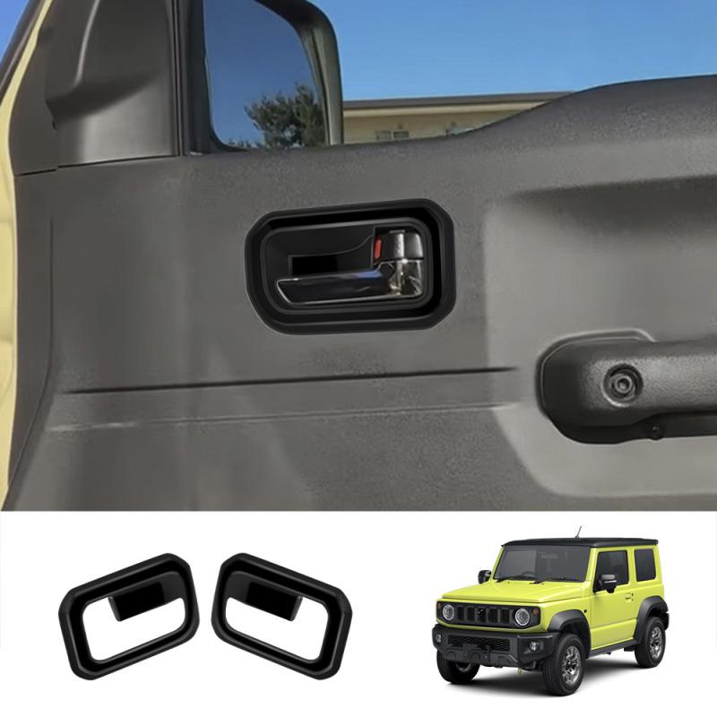 FOR SUZUKI Jimny Nomade 5/SIERRA 3 2025 ABS Carbonfiber black Car Inner Door Handle door Bowl cap Covers Interior Accessories
