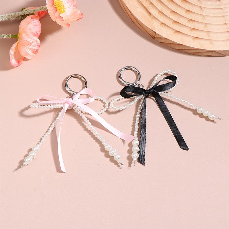 Брелоки с бабочкой-узлом, брелок-бантик, жемчуг, бисер, бант, сумка, подвеска, украшение