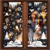 Cartoon Christmas Mirror Sticker Santa Claus Elk Snowflake Glass Wall Sticker Window Decor Merry Christma Decor Static Sticker