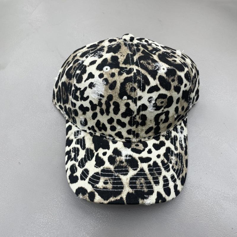 Y2K Retro Leopard Print Baseball Cap Female Face Small Hole Casual Duck Tongue Couple Sun Hat Male