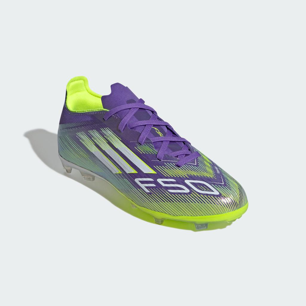 adidas F50 Elite FG Фиолетовый Раш Облачный Белый Яркий Лимон (GS)