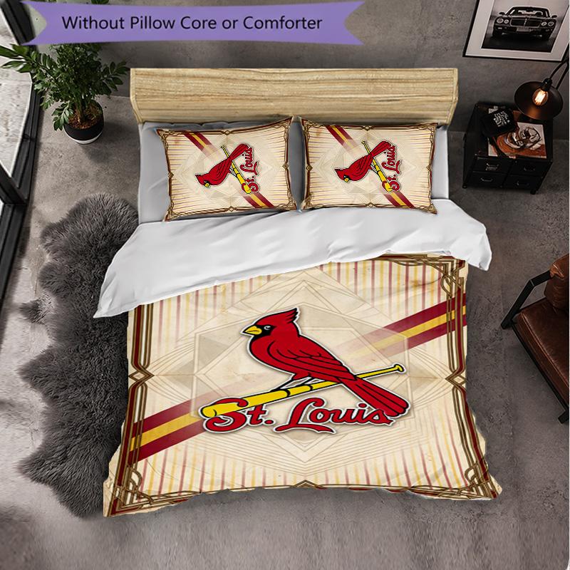 Улица. Набор постельного белья из микрофибры с узором Louis Cardinals, 3 предмета, Декор, Комплект с пододеяльником для спальни, Домашнее использование