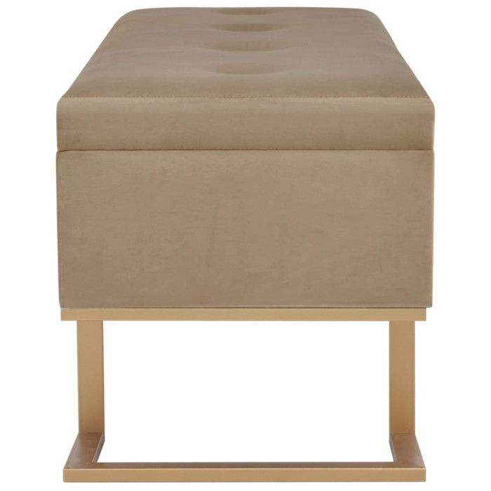 VidaXL Bench with Storage Compartment 105 Cm Beige Velvet