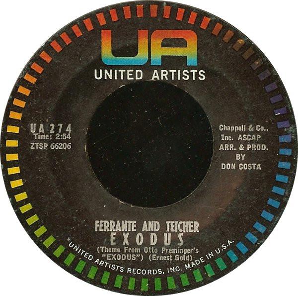 7inch Record FERRANTE & TEICHER - Exodus / Twilight UA274 United Artists 1960 US Soundtracks & Musicals Used