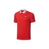 Li Ning Table Tennis Rookie Series Logo Half Button Polo Shirt Unisex Polo Shirts Cherry-Blossom-Red AAYT033-2