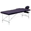 3-zone Foldable Massage Table Aluminium Purple