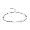 Lindon Women Zircon 925 Sterling Silver Jewelry Geometric Bead Chain Link Bracelet Fashion Fine Wedding Gift for Girlfriend