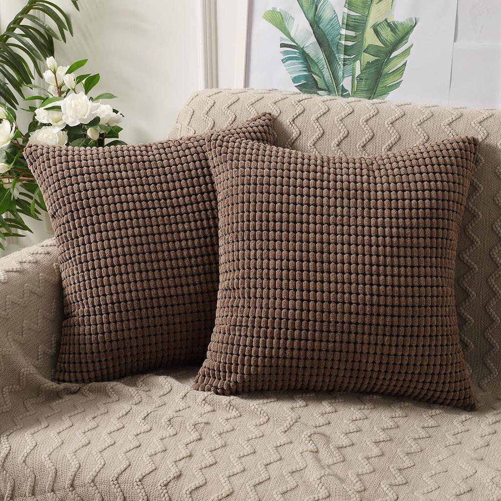 Nordic Corduroy Throw Pillow - Modern Sofa Cushion with Corn Kernel Design