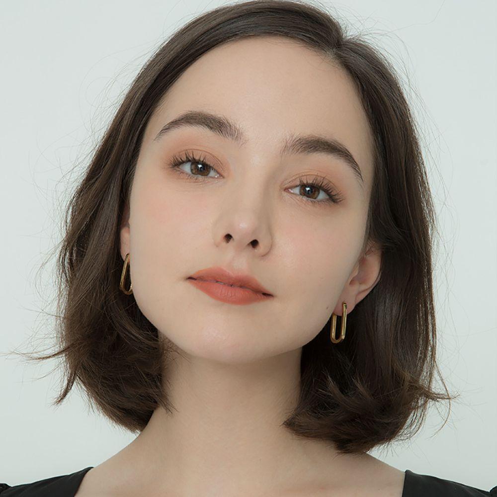 Форма Медно-золотой цвет Женские серьги-пряжки Прямоугольные серьги Модные украшения Женские серьги-кольца