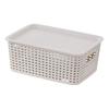 1/6Pcs Storage Baskets with Lid Large Capacity Hollow Breathable Design Stackable Decorative Storage Bin Toys Container