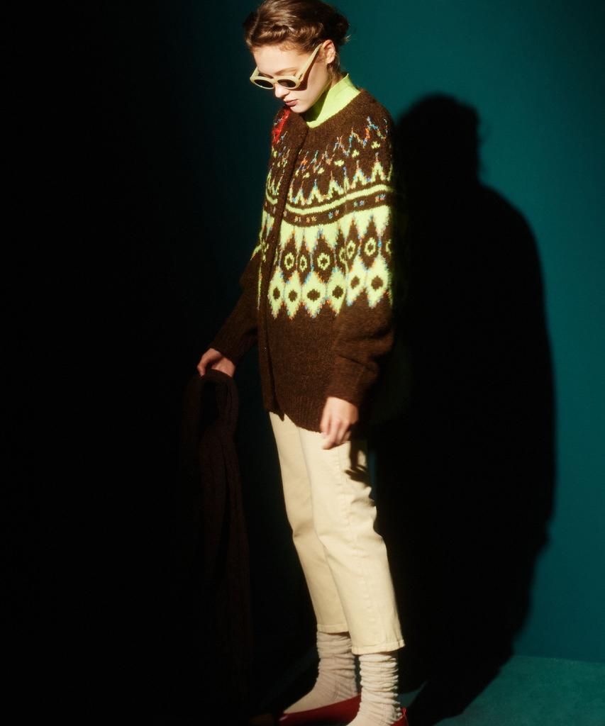 Greenbutter Alpaca Nordic Cardigan (Brown)