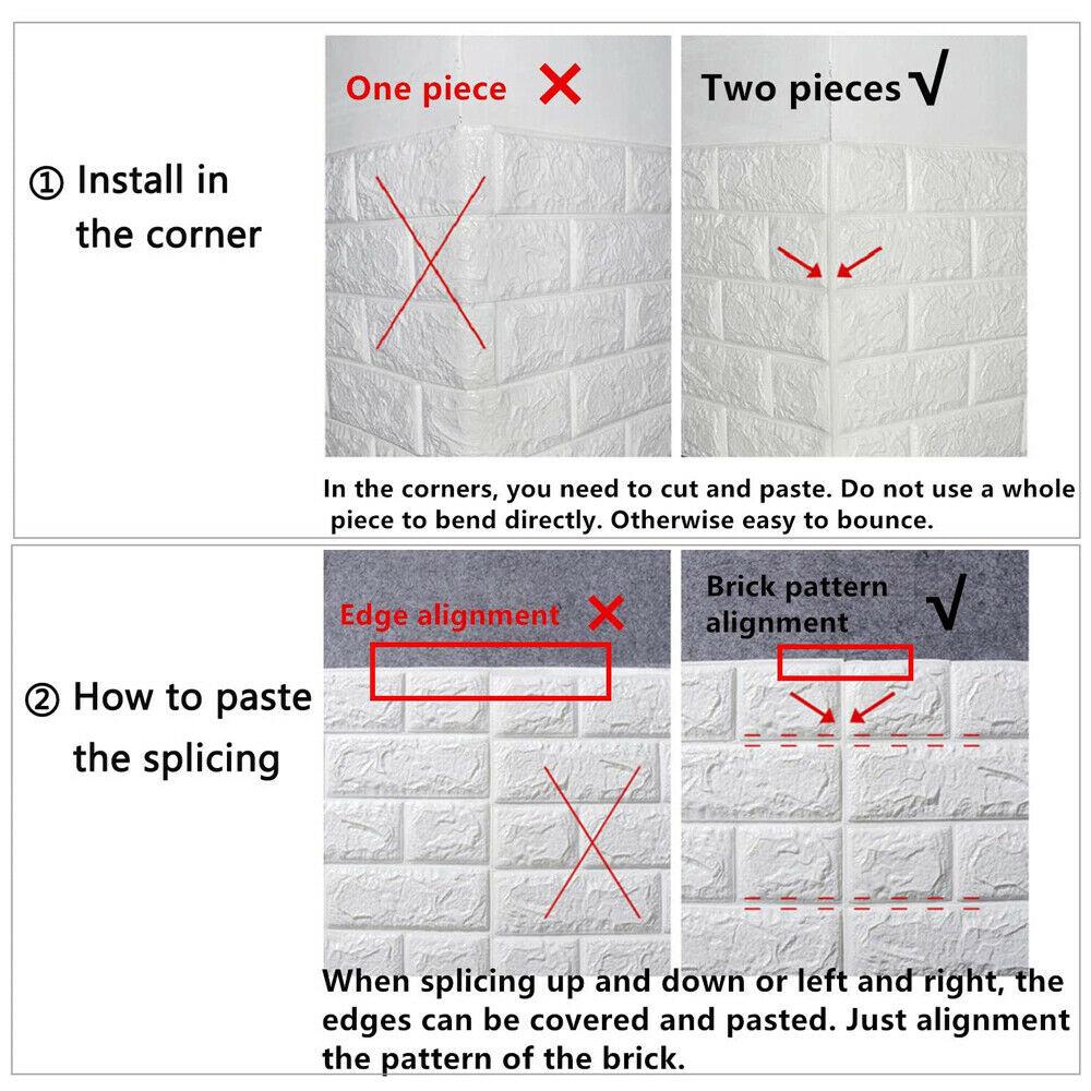 10/20 шт. плитка кирпичная стена стикер самоклеящиеся 3D пенопластовые панели обои художественный декор