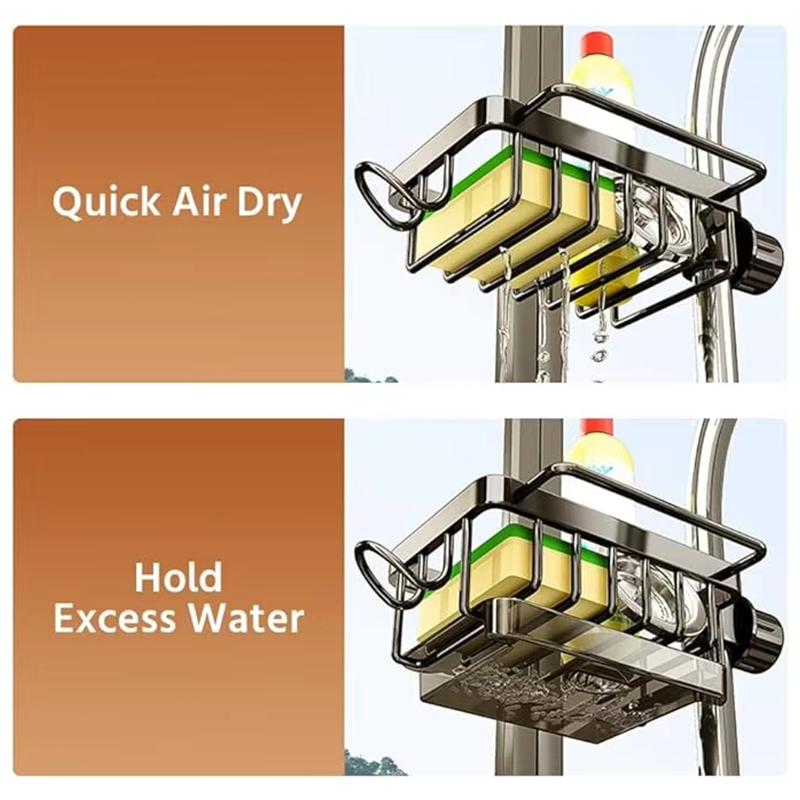 Кухонная раковина из нержавеющей стали, сушилка для губки, держатель для крана, вешалка для полотенец, полка-органайзер, кухонные принадлежности, держатель для слива раковины