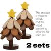 1/2set Wooden Christmas Tree Coaster Heat-Resistant Pad Set Multi-functional Table Mats for Home Kitchen Dining Holiday Decor