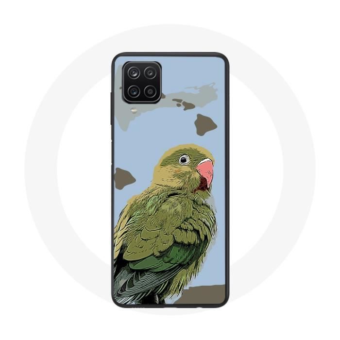 Coque pour Samsung Galaxy A22 4G Perruches Oiseaux vert
