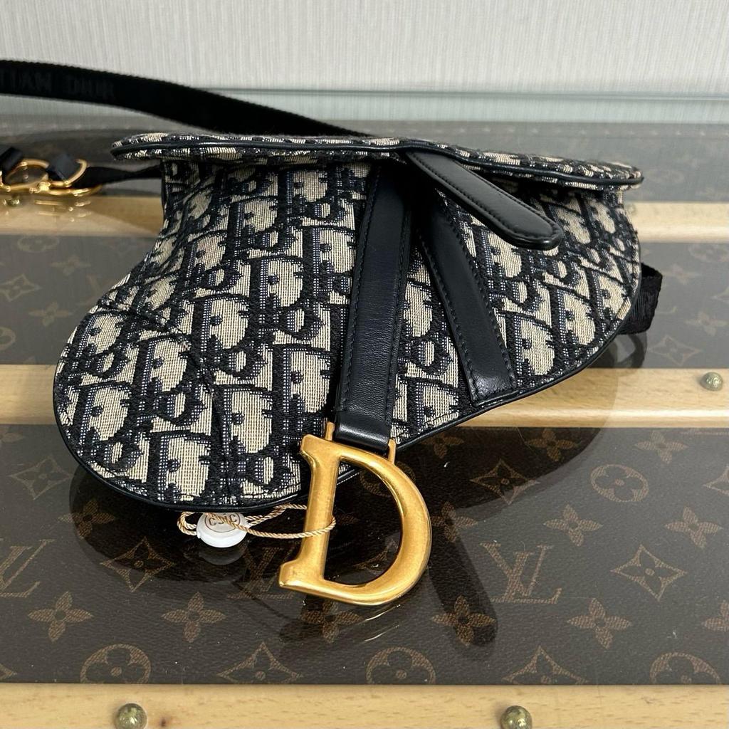 [Pre-Owned] Dior Mini Saddle Bag 'Blue Dior Oblique Jacquard' - Excellent #1VEM4H0