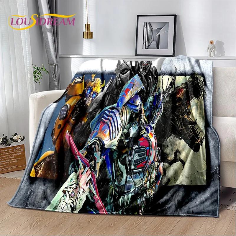 HD Cartoon T-Transformers Autobots 3D Soft Blankets,Keep Warm Throw Blanket for Picnic Beds Sofa Home Bedroom Gifts Kids Hiking