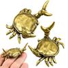 Brass Crab Pen Holder Miniature Weightlifting Crab Desk Stand Metal Crab Figure