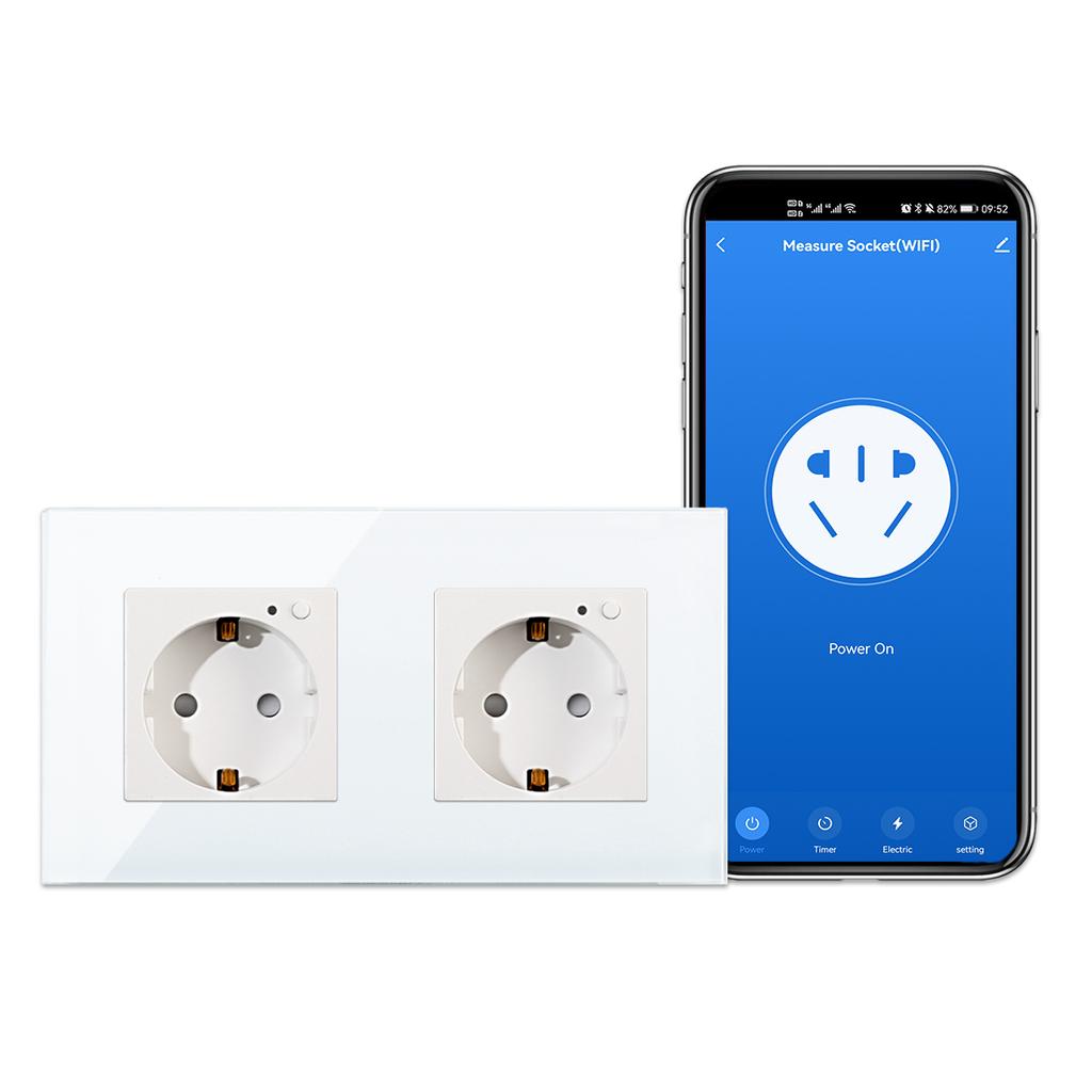 Настенная розетка Wi-Fi, стандарт европейского стандарта, улучшение умного дома, интеллектуальная вилка, работающая с Tuya Google Home Alexa Yandex