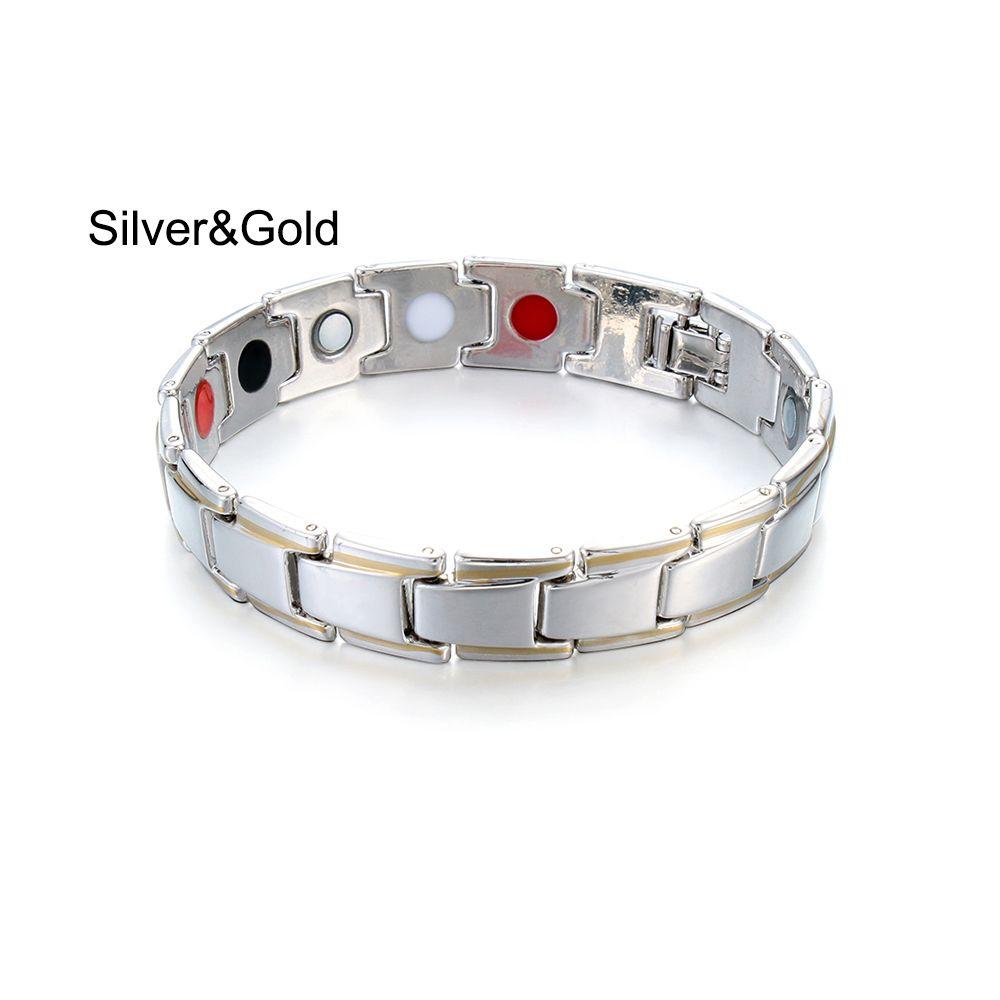 Steel Acupoint Massage Detachable Bangle Hematite Energy Healing Magnetic Therapy Bracelet