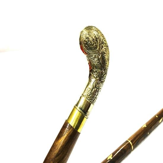 Винтажная латунная красивая дизайнерская ручка с деревянной тростью дерби трость латунная трость