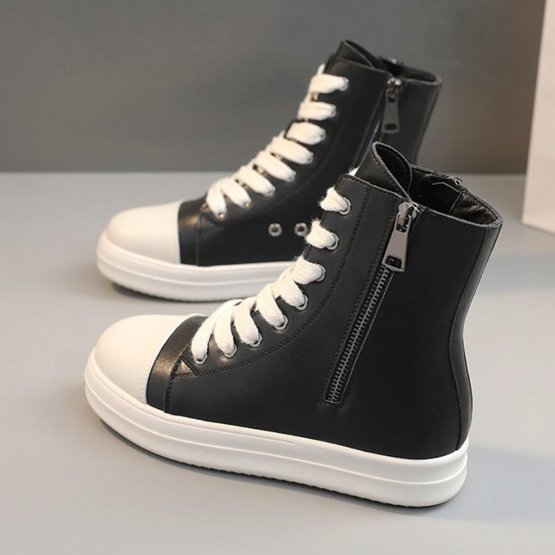 Классическая повседневная обувь из лакированной кожи 2024 года, кроссовки на весенней молнии, удобные женские туфли больших размеров из кожи для ходьбы