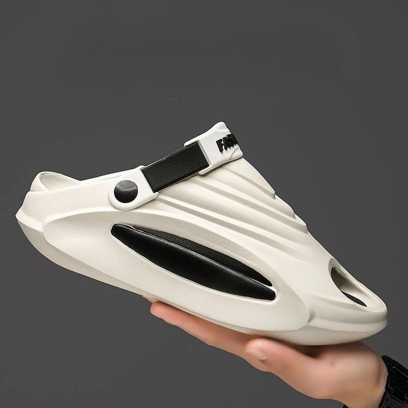 Модные мужские туфли на платформе, пляжные, элегантные, 2025, шлепанцы, модные, забавные, ПВХ, летняя распродажа, Ева, дешевые туфли, ликвидация, Y2k, мужские тапочки