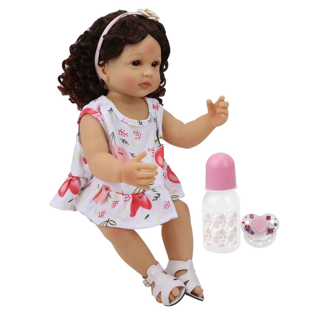 55 см реборн младенец вьющиеся волосы реалистичные младенцы девочка кукла мягкая очаровательная детская игрушка подарки