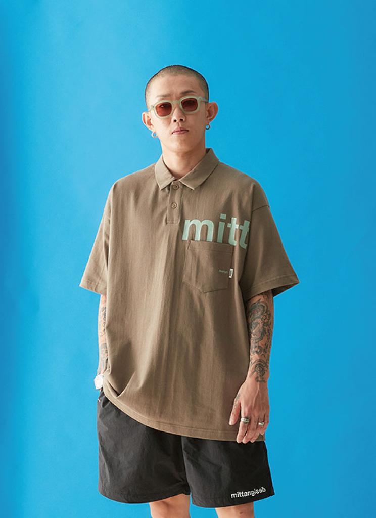 MITTA Logo Polo Short Sleeve Tee - Olive Green