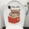 Cute Animal Wall Decals Creative Dog and Cat Cartoon Stickers for Waterproof Bathroom Toilet Seat