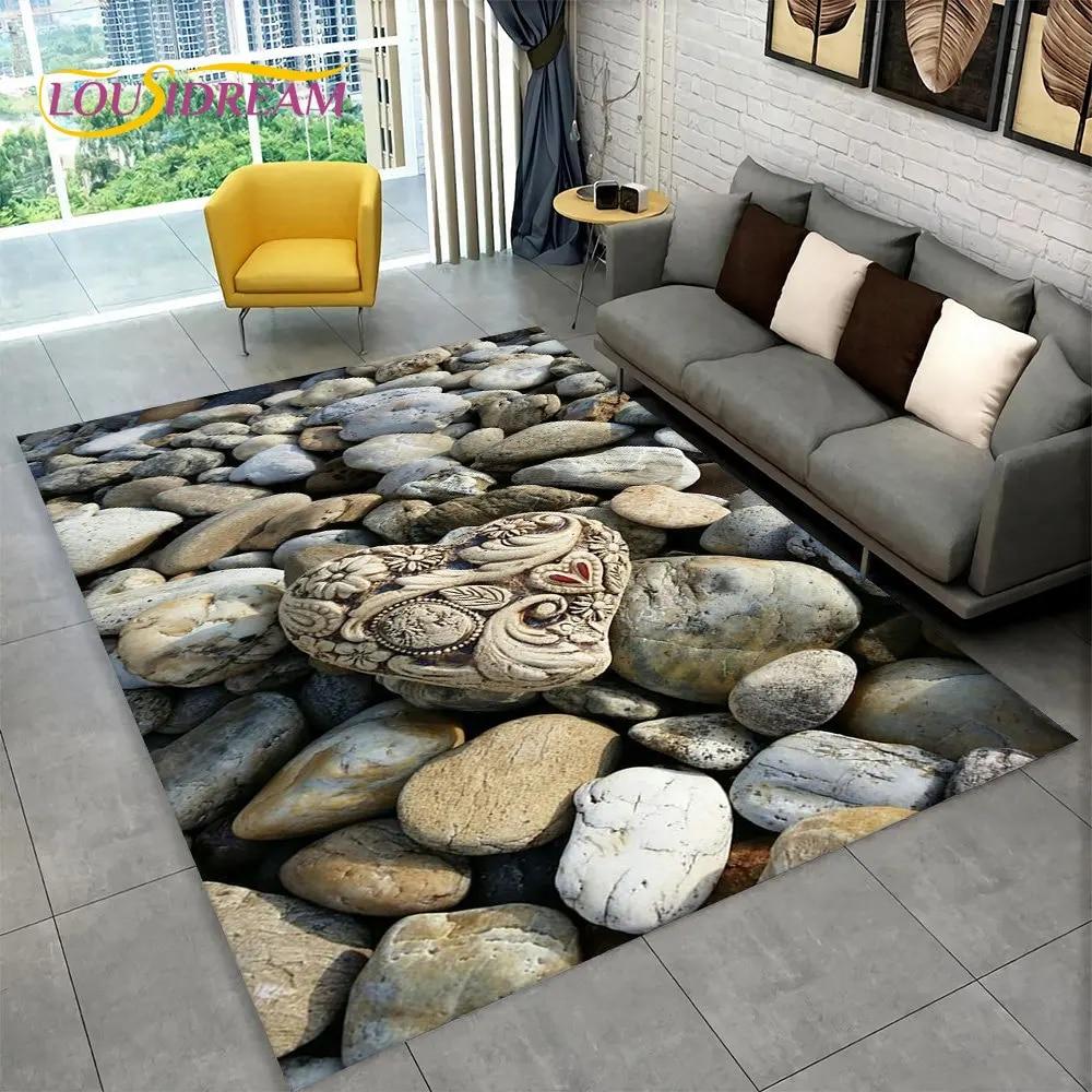 3D каменный след, пляжная галька, ковер, ковер для дома, гостиной, спальни, дивана, коврик для кухни, декор, нескользящий напольный коврик