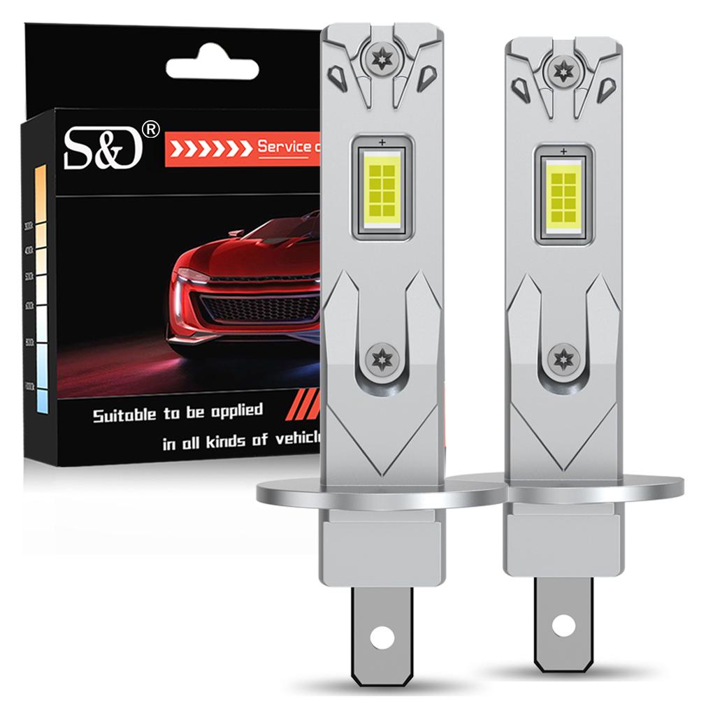 2 шт. 22000 лм H1 H3 Светодиодные лампы для фар Мини Canbus H1 Светодиодная лампа 40 Вт CSP для автомобильной фары Безвентиляторный Дневной ходовой свет Автоматический диод Противотуманные фары 12 В 6500K Белый