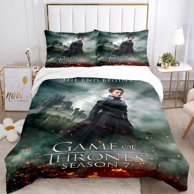 Game Thrones Season Print 3Pcs Bedding Setduvet Cover With 2 Bedropillowcase Home Birthday Gift