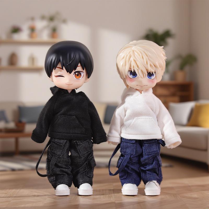 Одежда для кук OB11: Худи на подкладке, рубашка, костюм из одежды и брюк для кукол Ob11 1/12, повседневные аксессуары для детей, DIY