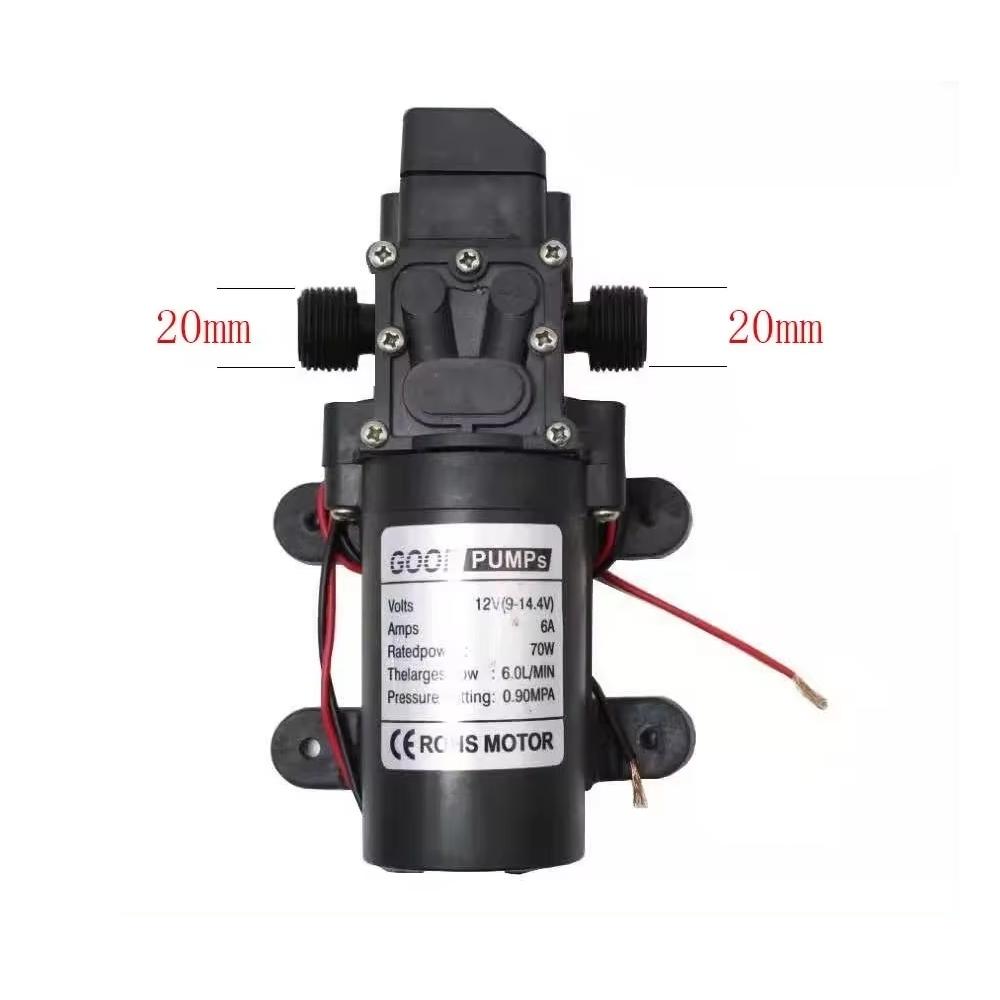 70W Micro Water Pump 12v Self-priming Diaphragm High Pressure Pump Water Sprayer Automatic Switch 6L/Min Large Flow Car Cleaning