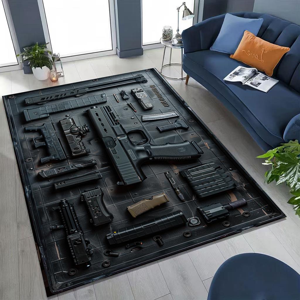 Дерево Металл Оружейный Кейс Коробка Военное Снаряжение Мото Коврик для Спальни Гостиной Дивана Дома Декор Коврик для Двери, Детский Игровой Нескользящий Напольный Коврик